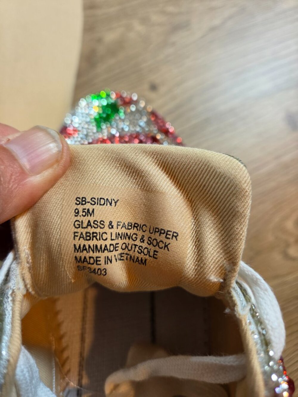 Betsey Johnson Sidny Christmas Sneakers Women Size 9.5 Holly Rhinestone Platform - Picture 11 of 12